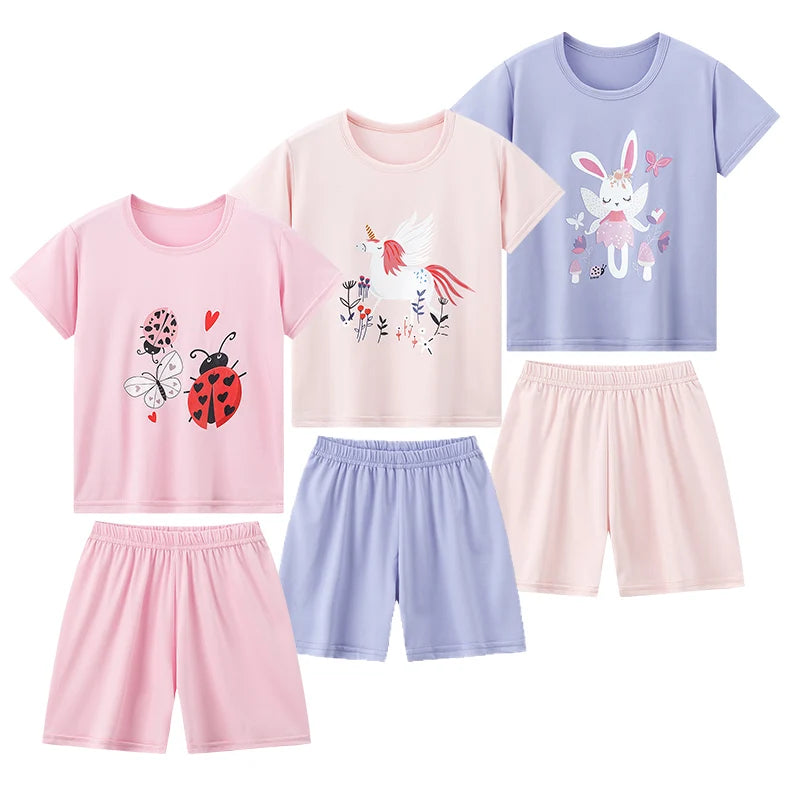 2-Piece Summer Kids Shorts Set Casual Home Outdoor additional angle