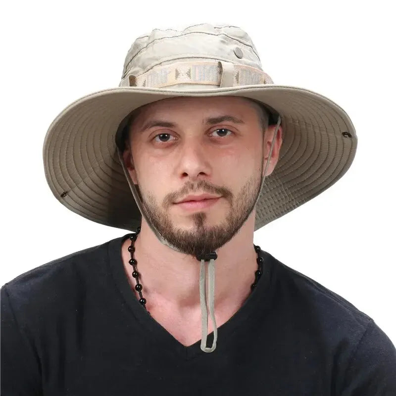 Men's Summer Bucket Hat Wide Brim UV Protection Outdoor Sun Hat alternate view