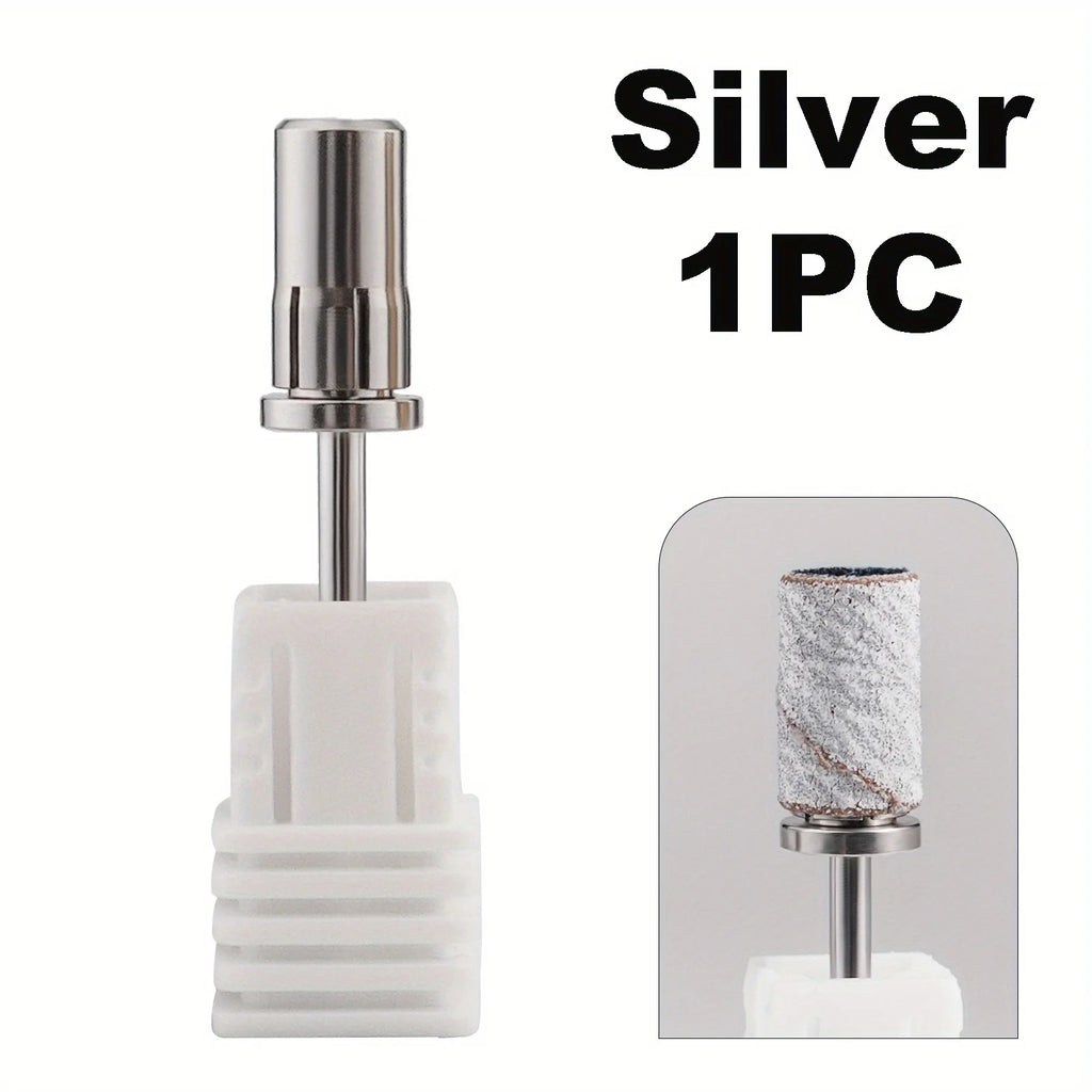 1PC Nail Art Sanding Band Mandrel Bit, Silver/Golden/Color Titanium Grinding Head Shaft, Manicure Pedicure Exfoliating Tool