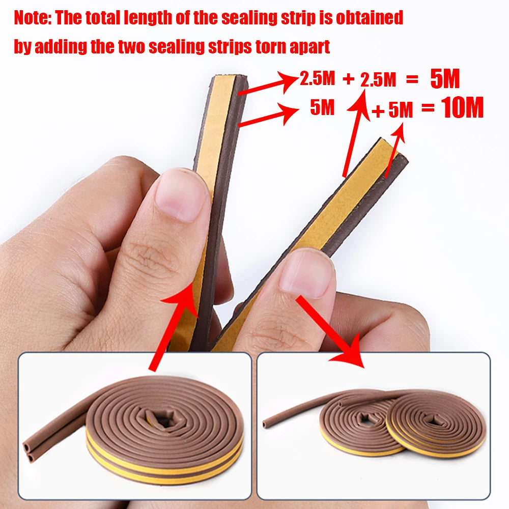 EPDM Rubber Self-Adhesive Door Window Weather Seal Strip 5M 10M alternate view