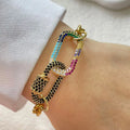 Gold Oval Buckle Chain Link Bracelet for Women