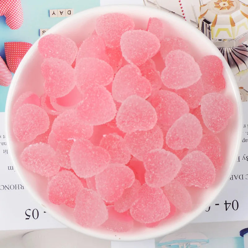 10pcs 3D Gummy Heart Nail Art Charms