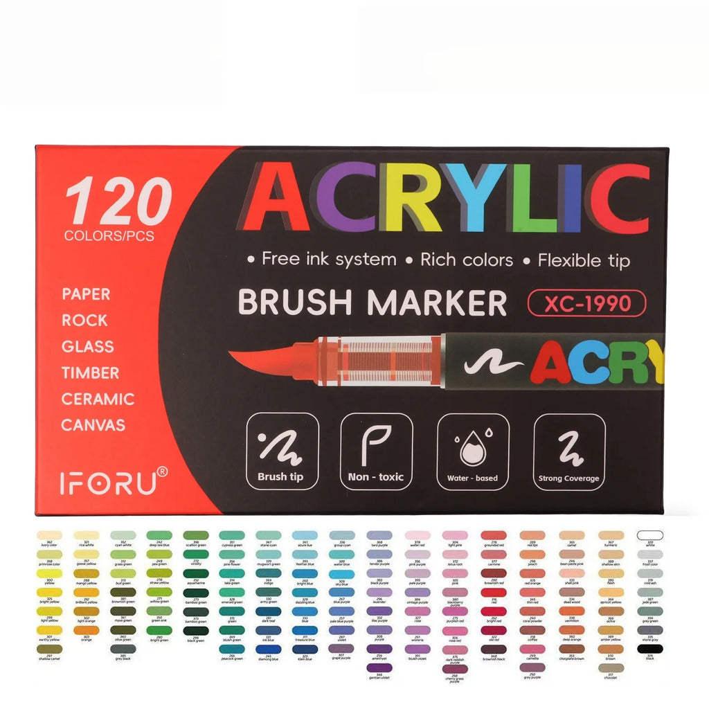 Acrylic Brush Pen Paint Markers Set 288 Colors DIY Graffiti Art alternate view