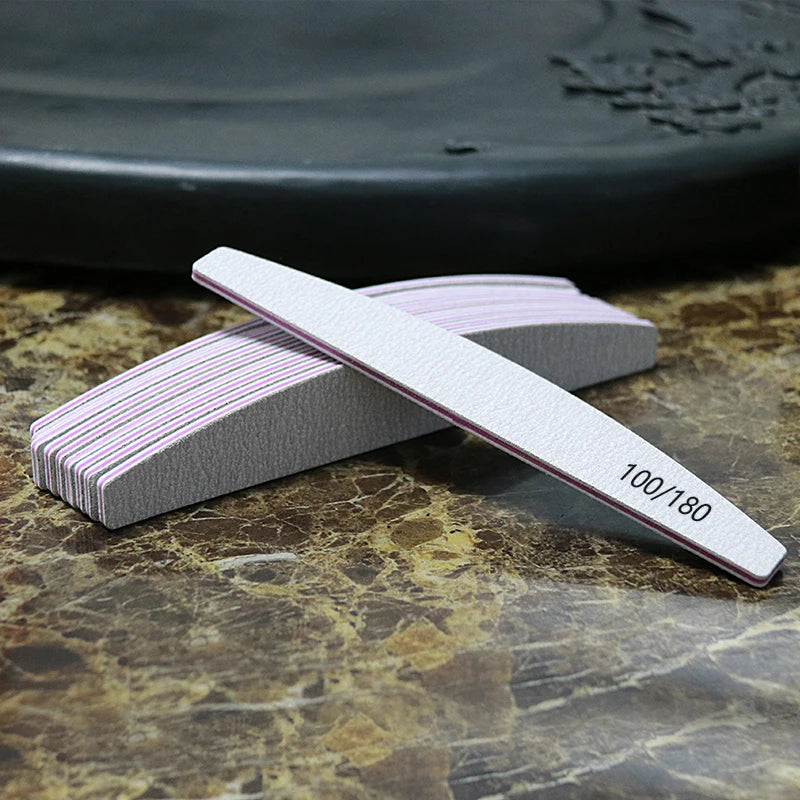 Half Moon Nail File 100/180 Grit Double Sided Sanding Nail Tool alternate view