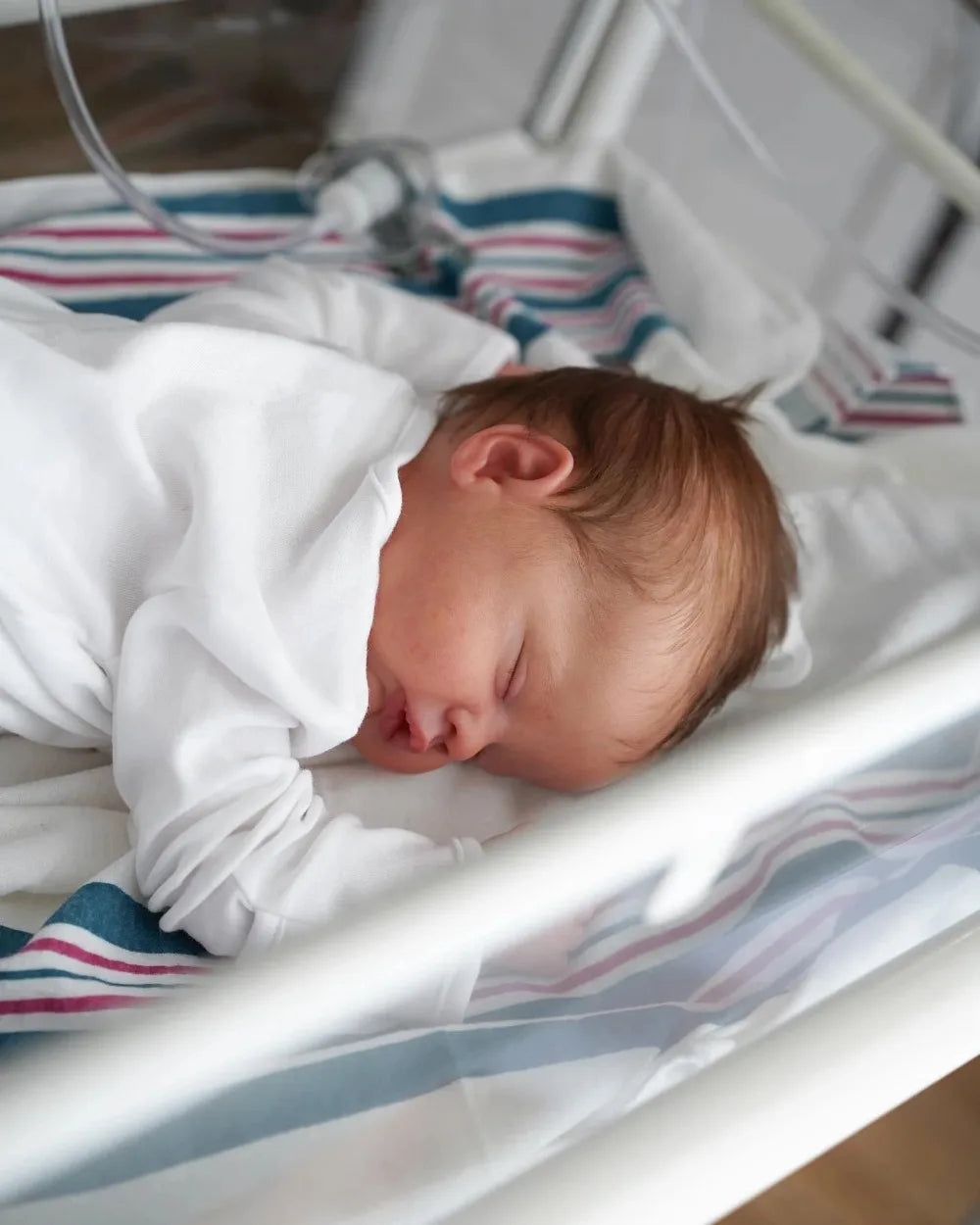 19inch Reborn Quinbee Newborn Sleeping Baby Doll Rooted Hair and Eyelashes Handmade 3D S detail view