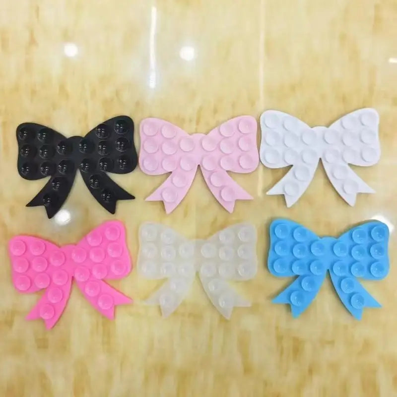 Silicone Bow Shaped Mobile Phone Suction Cup Multicolor Strong Adhesion Reusable For Holding Phone Watching Videos Daily Use