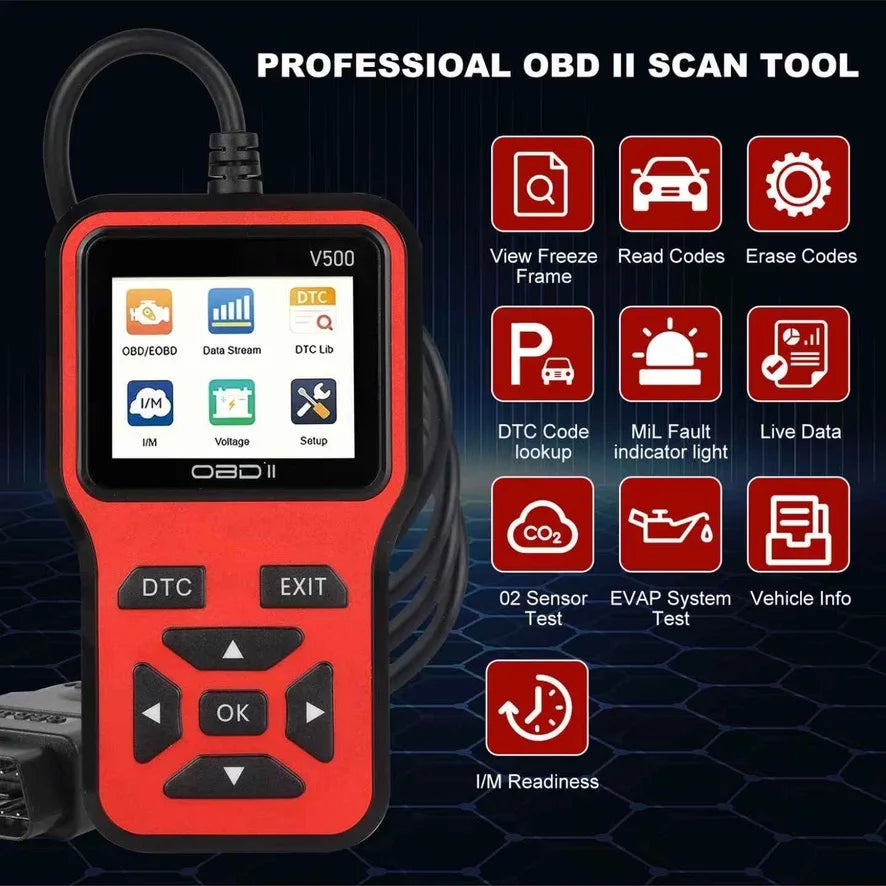 V500 OBD2 Scanner Car Diagnostic Tool with Color Screen