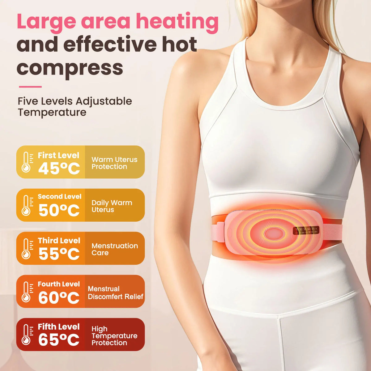 Electric Menstrual Period Massager Heating Massage Pad Belt for Female Waist Abdominal Lumbar Warm Belt Massage Device Vibration