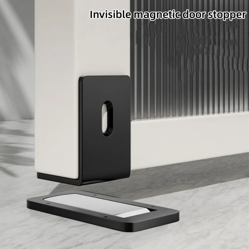 New Invisible Magnetic Door Stopper Aluminum Alloy Self Adhesive Anti-collision Door Draft Stopper Home Windproof Door Blocker
