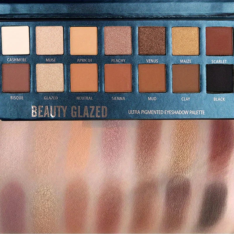 BEAUTY GLAZED 14 Colors Eyeshadow Palette Matte High PigmentedNude Color Waterproof L alternate view