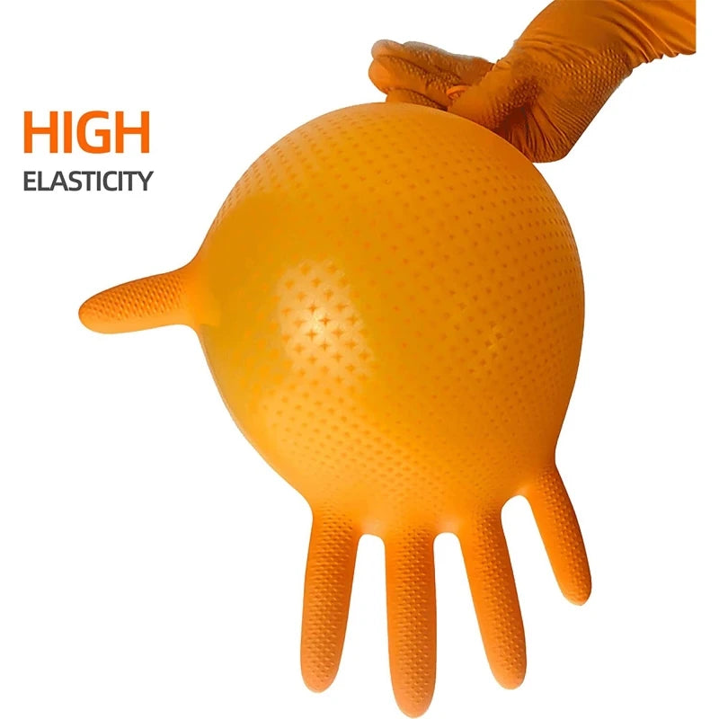 8 Mil Nitrile Gloves 30/50PCS Heavy Duty Diamond Textured Latex Free