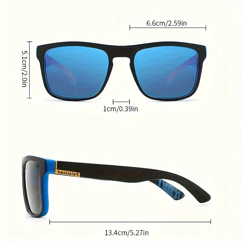 Men Square Sports Sunglasses Mirror Lenses UV400 Lightweight Frame