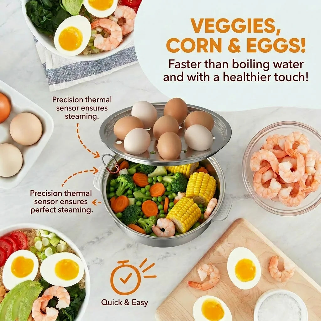 Electric Egg Cooker with Timer, 14 Egg Capacity