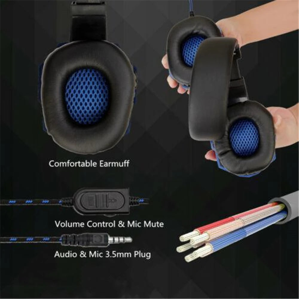 Wired Gaming Headphones for PS4 PS5 Xbox Smartphone Laptop PC Bass Stereo Gamer Headset detail view