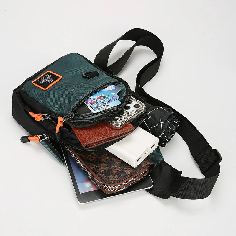 Men's Chest Bag One Shoulder Crossbody Sling Bag close-up view