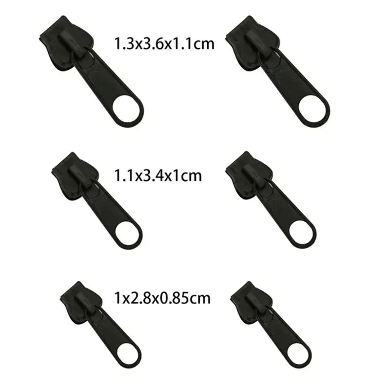 Instant Zipper Repair Kit 6pcs Black Metal additional angle