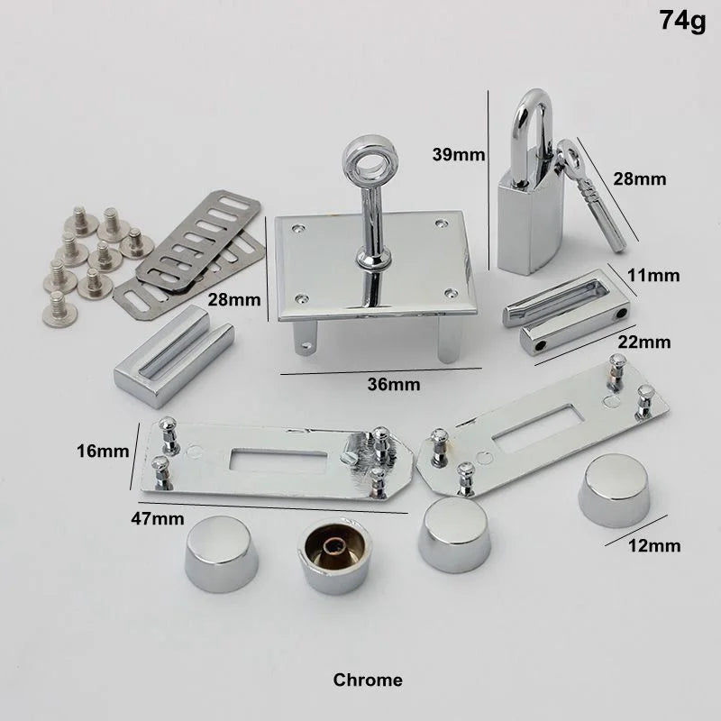 1-5Sets Metal Rectangle Eyelets Locks Hanger Panel Woman Bags Handbags Purse Hardware Cl detail view