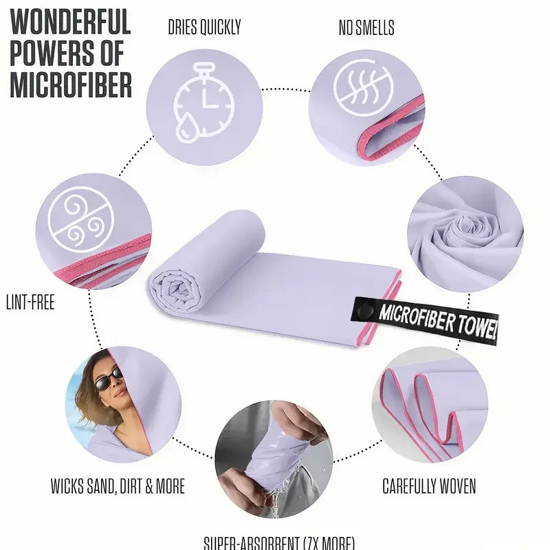Microfiber Travel Towel Quick Drying Compact Sports Camping Towel