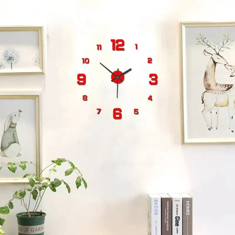 Frameless DIY Wall Clock Silent Acrylic Round Needle lifestyle view
