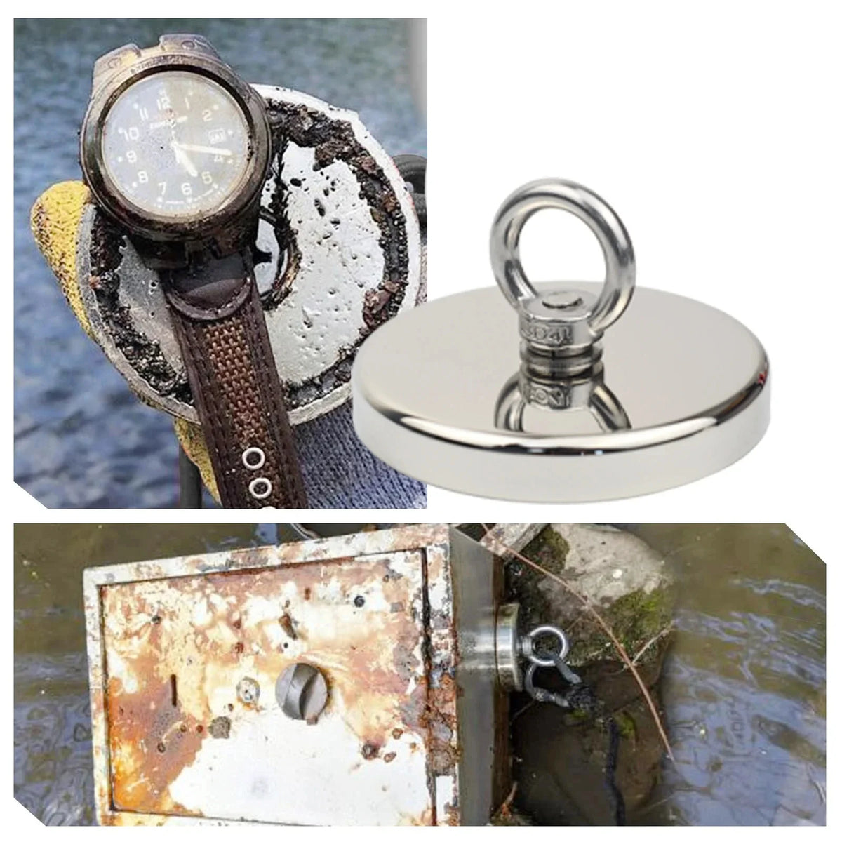 N52 Salvage Helper Rare Earth Magnet with Lifting Ring lifestyle view