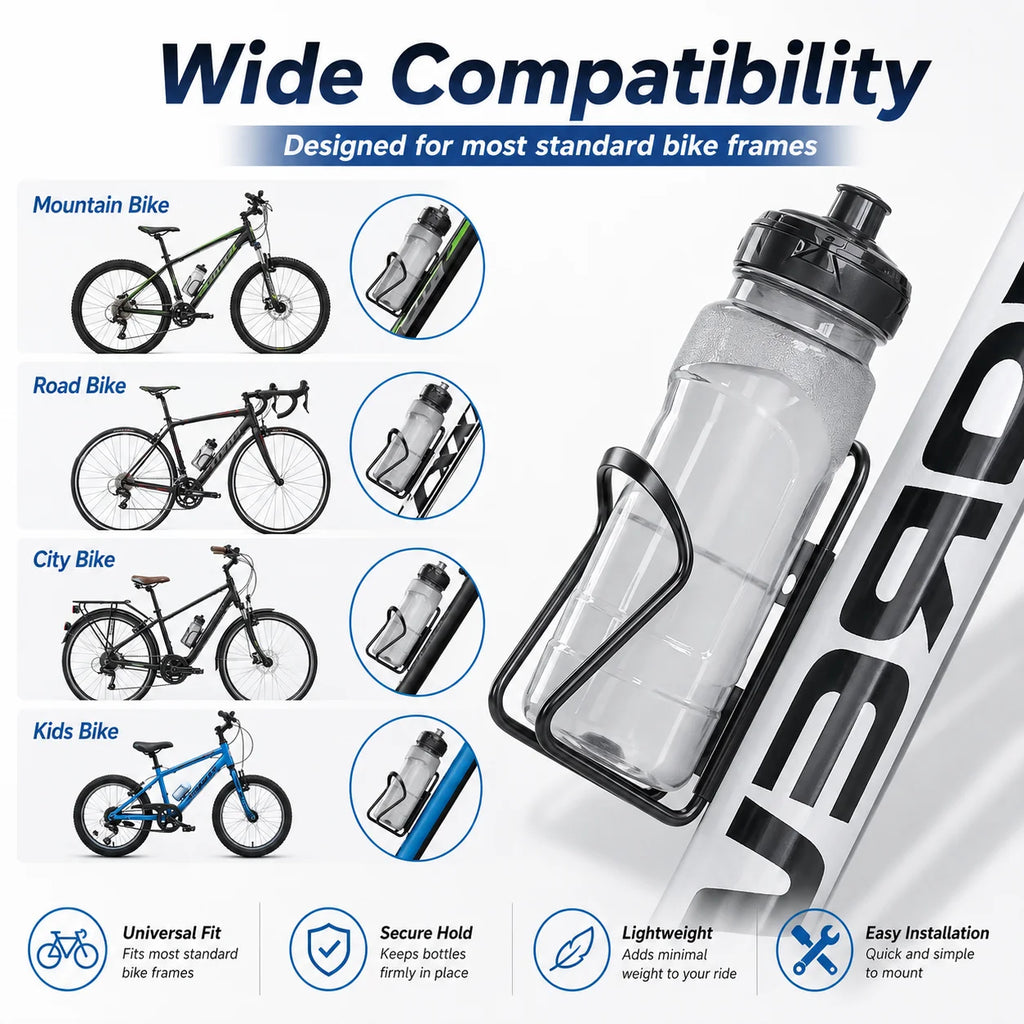 PINMOAP 1PC Bicycle Water Bottle Holder Lightweight Bike Bottle Cage Durable Cup Rack For Road MTB Mountain Bike Cycling Gear