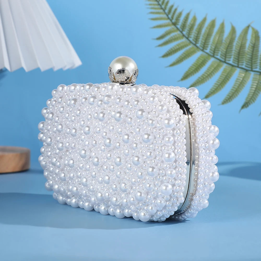 Handcrafted Pearl Evening Bag High-End Versatile Wedding Banquet Gift Hand-Held Bag for Cheongsam And Evening Dresses