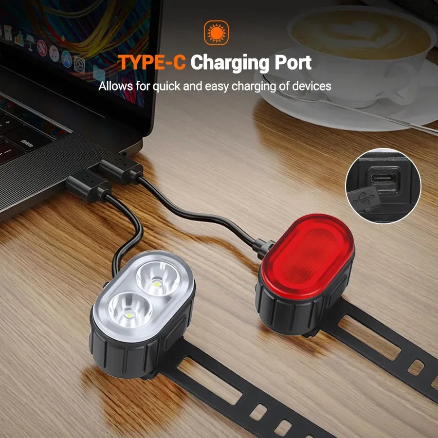 Rechargeable LED Bike Light Set, Headlight and Taillight