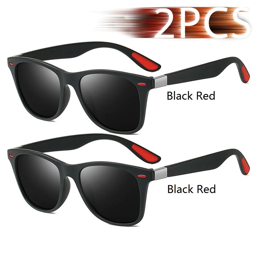 1-2-3PCS Fashion Vintage Square Unisex Driving Fishing Sunglasses Men Women Luxury Brand detail view