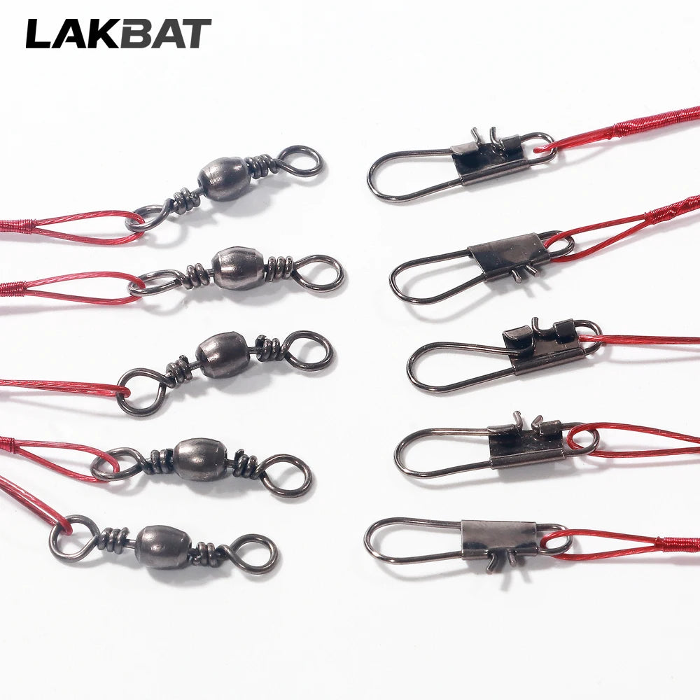 Stainless Steel Wire Fishing Leader Swivel Snap 20Pcs detail view