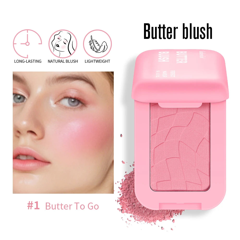 Makeup Powder Blush Waterproof And Sweat-proof High Pigment Long Lasting Pink Cream B alternate view