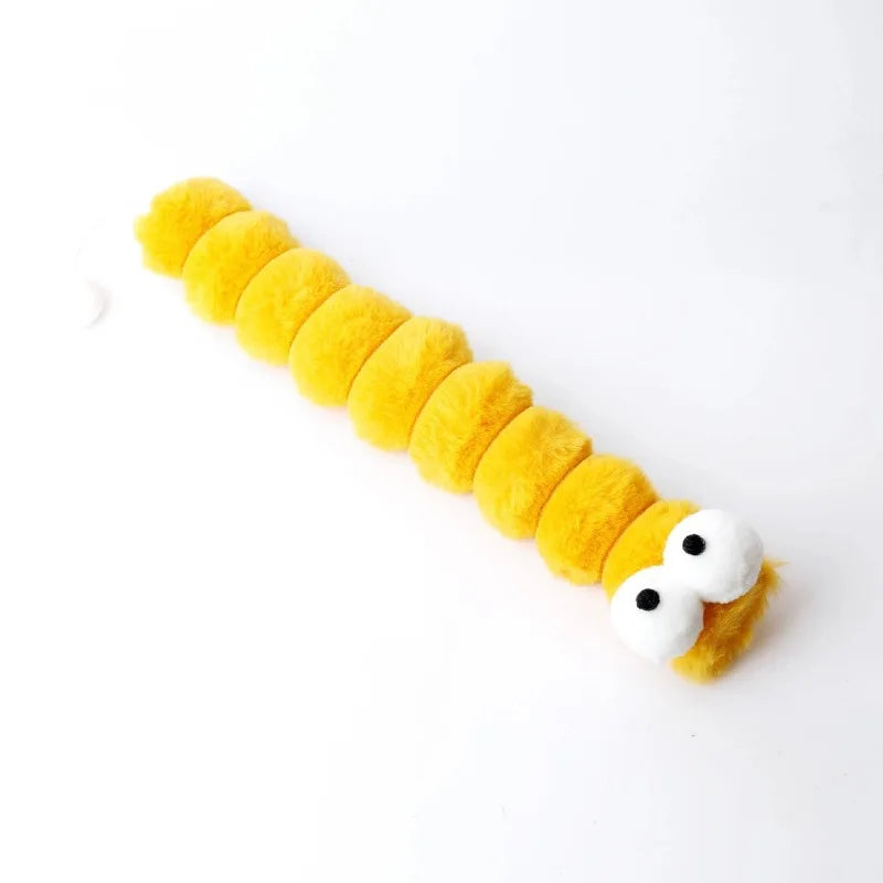 Plush Cat Chew Toy Caterpillar Catnip Pillow