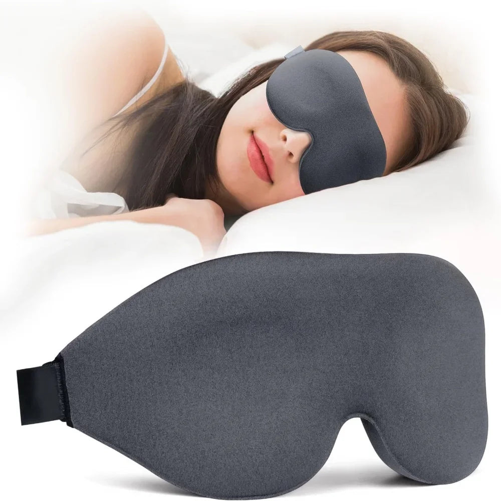 3D No-Pressure Eye Mask Adjustable Breathable Light Blocking Black Eye Mask for Men Women Travel Night Sleeping Aid Sleep Patch