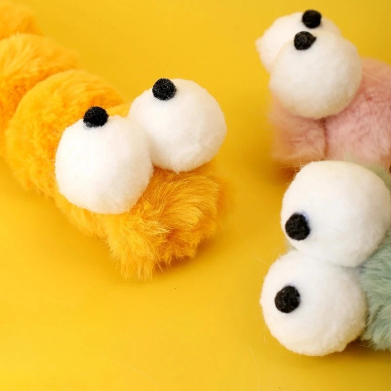 Plush Cat Chew Toy Caterpillar Catnip Pillow