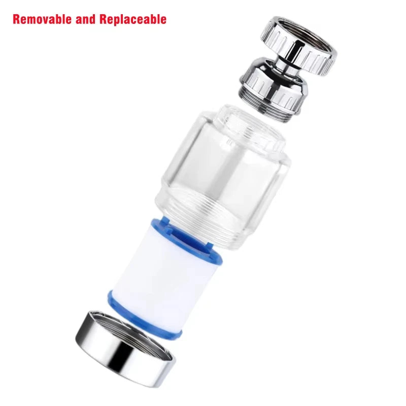 360 Degree Rotating Faucet Filter Bubbler with PP Cotton and Mineral Ball