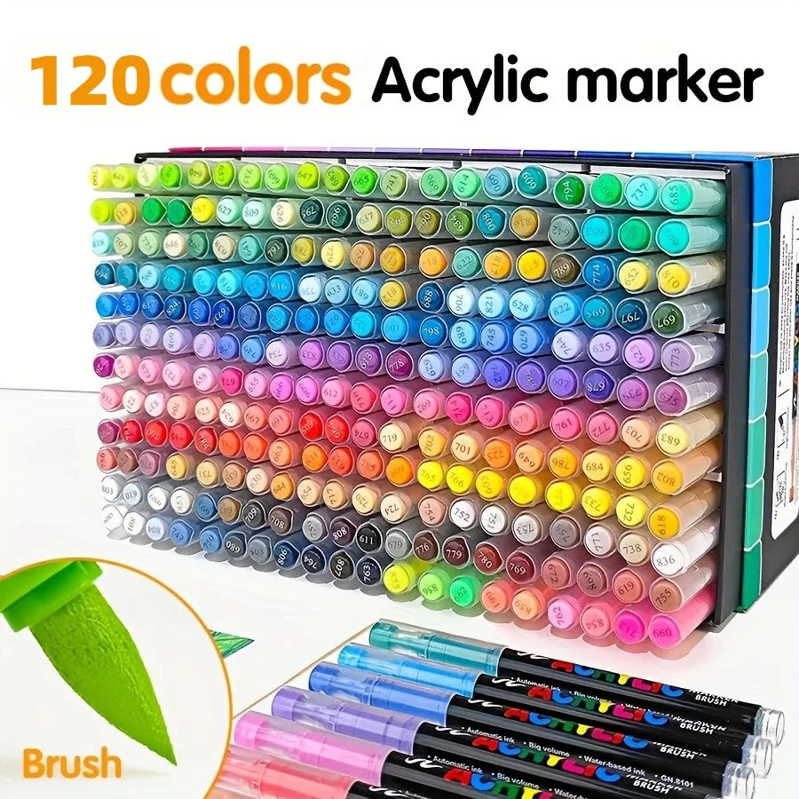 Acrylic Markers Art Markers for Wood Stone Canvas Glass Fabric Eggshells Multi-Surface Marker Pens