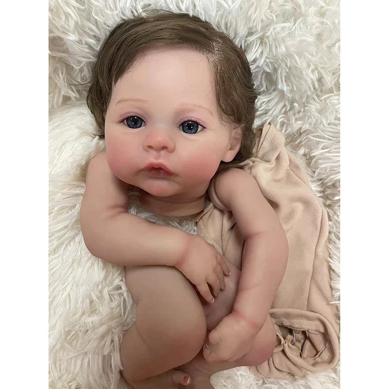 19 Inch 48cm Already Painted Unfinished Doll Kit Meadow with Planting Hair Lifelike DI close-up view
