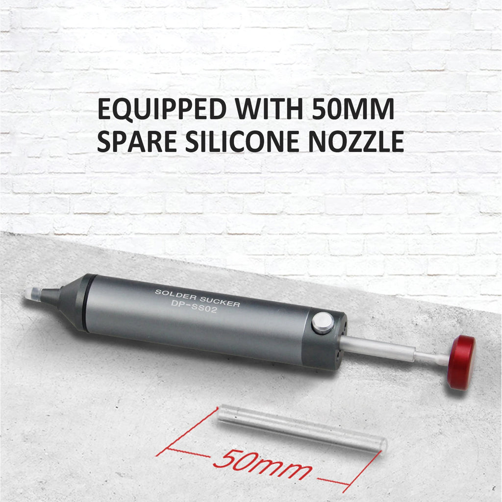 Portable Solder Sucker Pen Desoldering Pump Silicone Tip