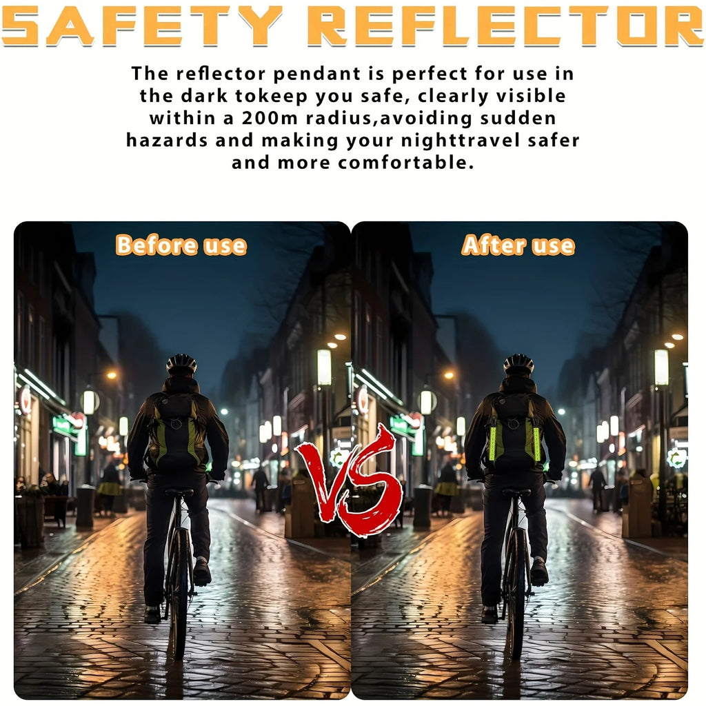 2PCS High Visibility Reflective Keychain - Double-sided Safety Strip, Suitable for Night Running and Cycling