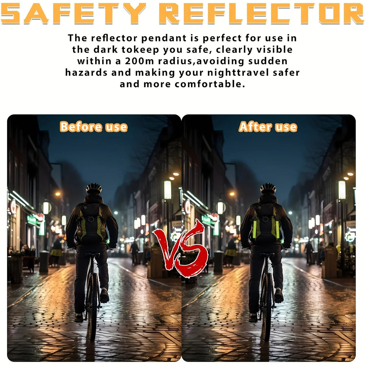 2PCS High Visibility Reflective Keychain - Double-sided Safety Strip, Suitable for Night Running and Cycling
