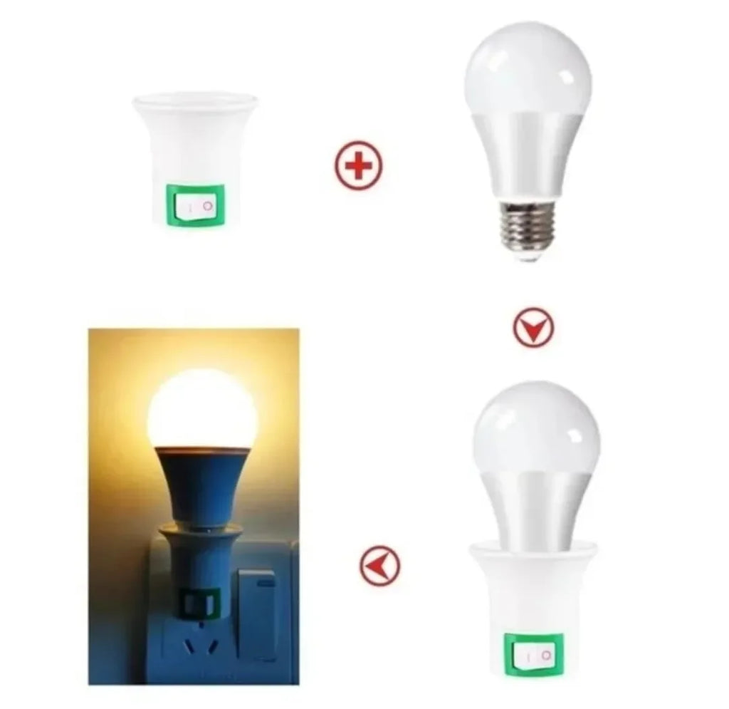 E27 Light Bulb Socket Adapter with Switch EU/US Plug