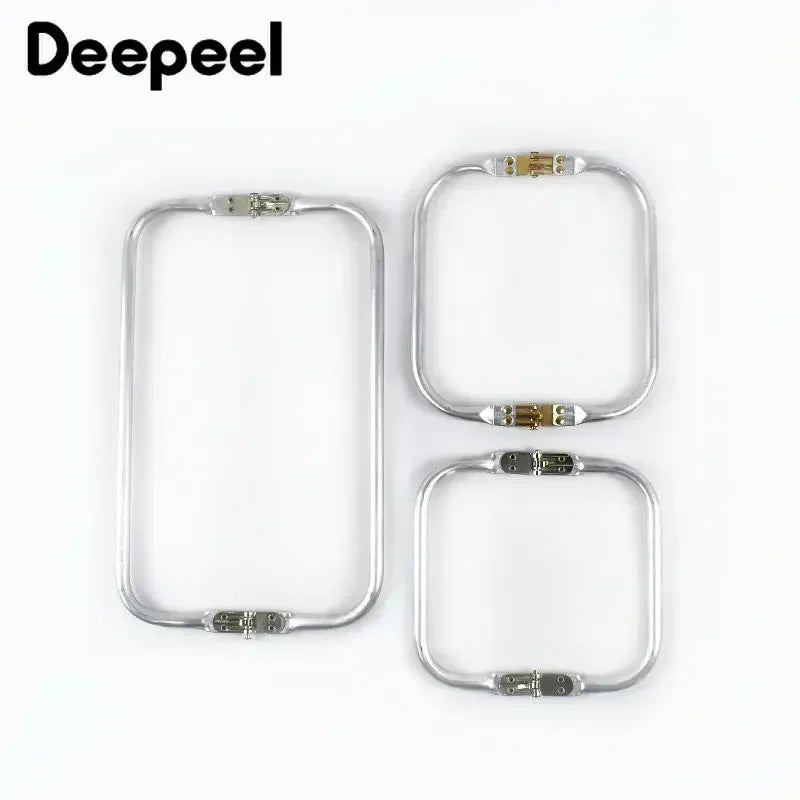 Deepeel 15-30cm Metal Internal Kiss Clasp Purse Frame Cloud Bag Rectangle Pipe Clam additional angle