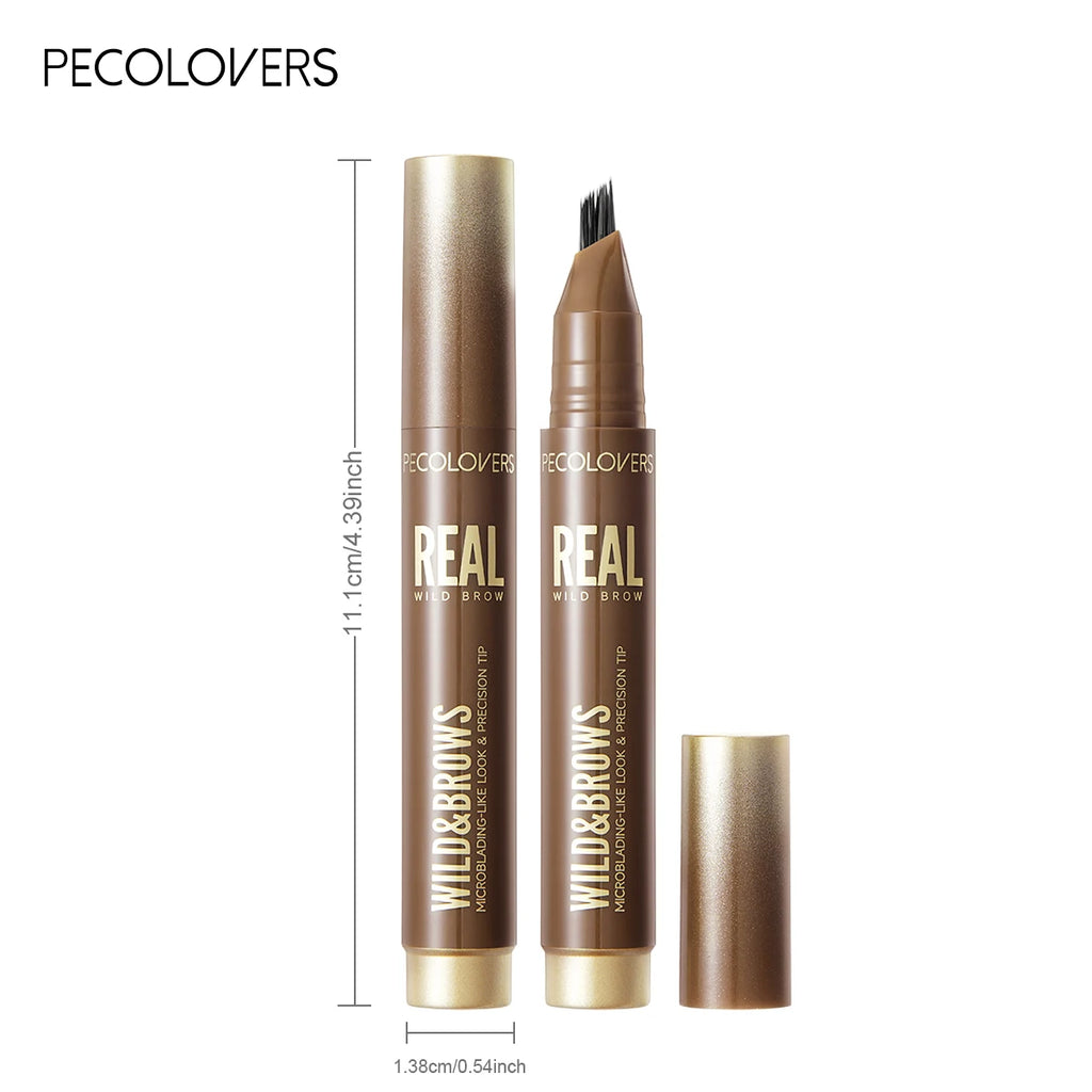 1Pc Fork-Tip Eyebrow Pen, Waterproof Liquid Brow Pencil, Smudge-Proof Brow Liner, Brow close-up view