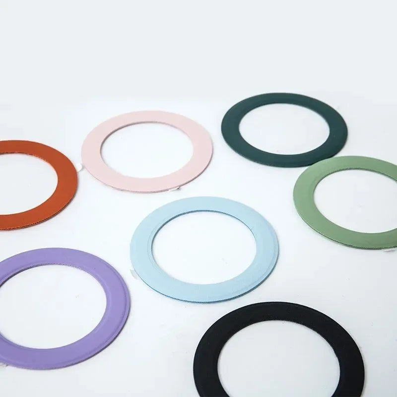 2pcs Liquid Silicone Ring Plate Sticker Attachment Metal Sheet for Magsafe Magnetic Holder Wireless