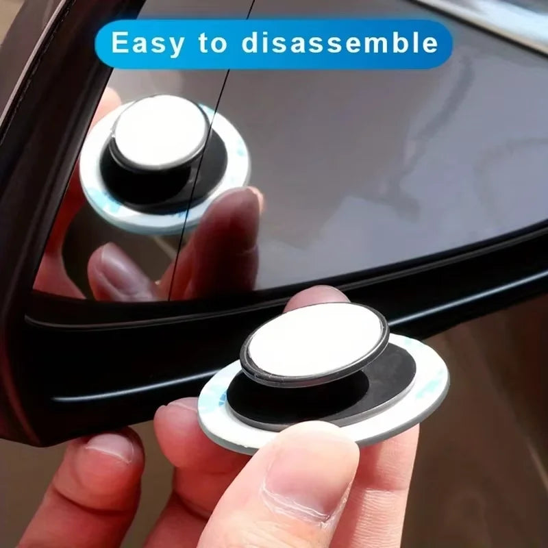 Adjustable Small Round Car Reverse Auxiliary Rearview Convex Mirror Car Blind Spot Rea close-up view