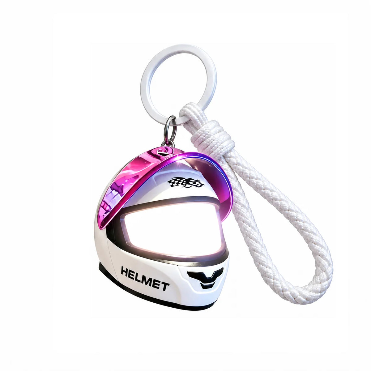 3D Motorcycle Helmet Keychain Light Up Helmet Key Fob Mini Helmets Flashlight Keychain Pendant for Biker Motorcycle Lovers