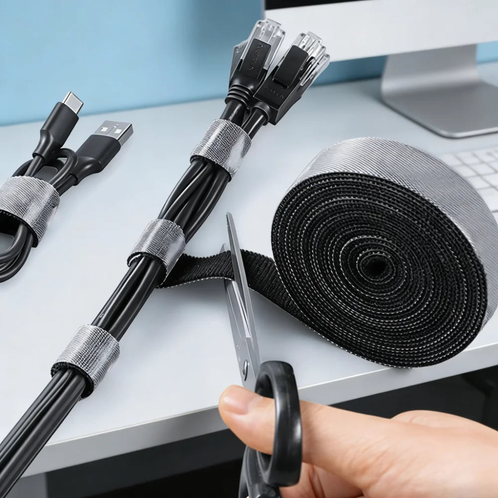 5M Tearable Ties Cable Organizer Cable Protector Management For Phone Mouse Earphone Data Wire Holder Cord Protection Organizer