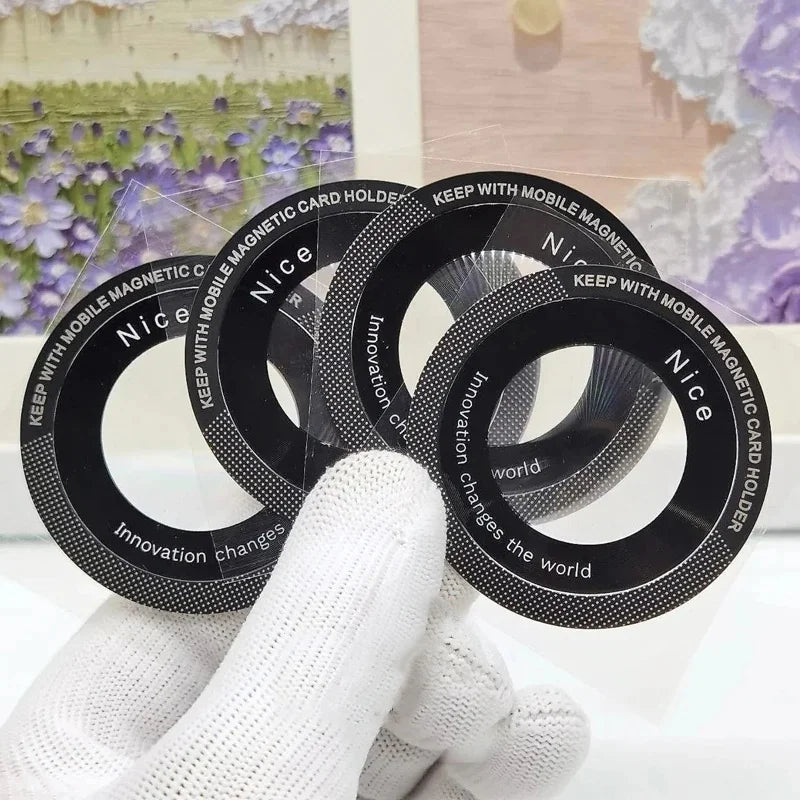 1/2/6Pcs Magnetic Metal Ring Sticker for Wireless Charging – Universal Metal Plate for Phone Cases, Compatible with Car Mounts &