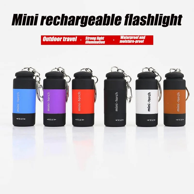 USB Rechargeable LED Pocket Keychain Flashlight Waterproof alternate view