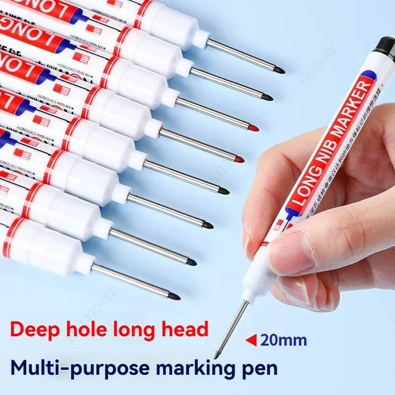4Pcs/Set 20mm Deep Hole Long Nib Head Markers For Metal Perforating Pen Waterproof Bathroom Woodwork