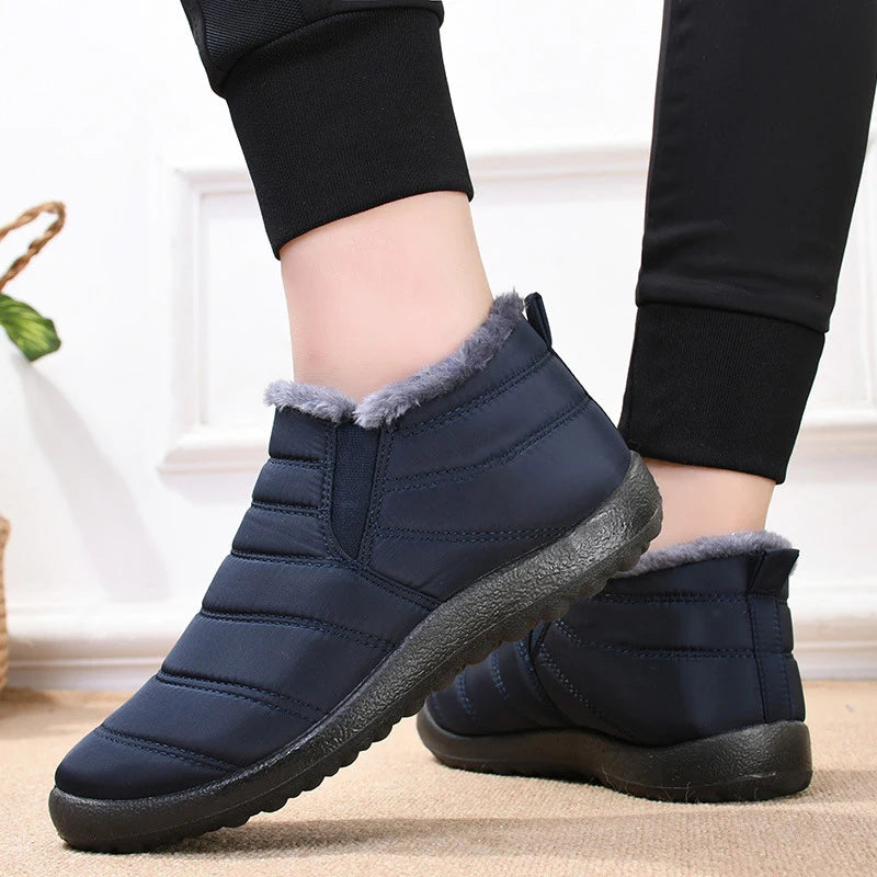 Men's Winter Snow Boots Waterproof Fur Ankle Hiking Boots